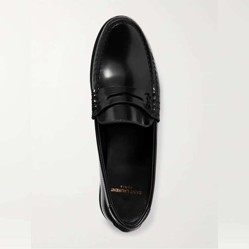 Saint Laurent Le Loafer Glossed Leather Loafer